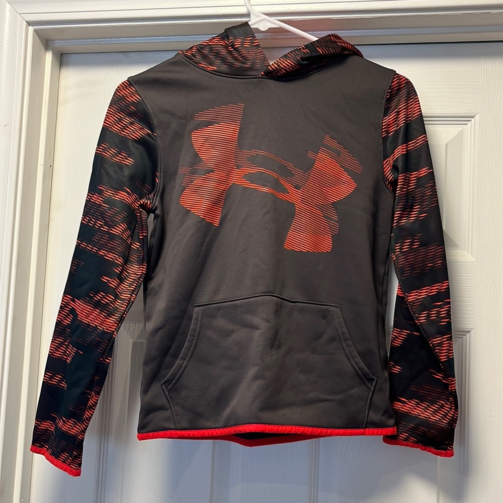 Medium, Under Armour hoodie.